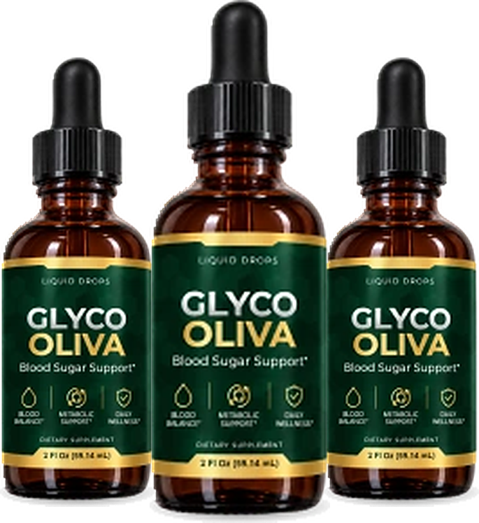 Three bottles of GlycoOliva blood sugar support liquid drops